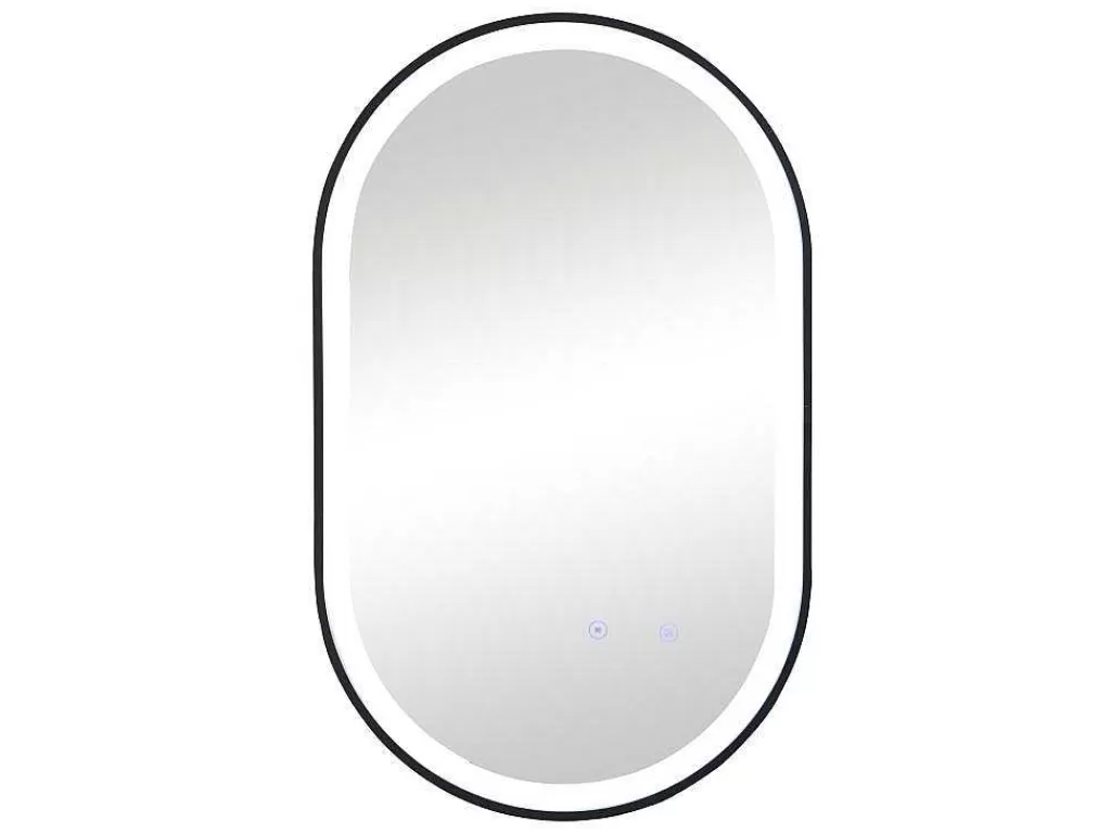 Acessórios De Casa De Banho*OZAIA Espelho De Casa De Banho Luminoso Oval Antienvaciamento Com Contorno Preto 50X80 Cm - Alarico