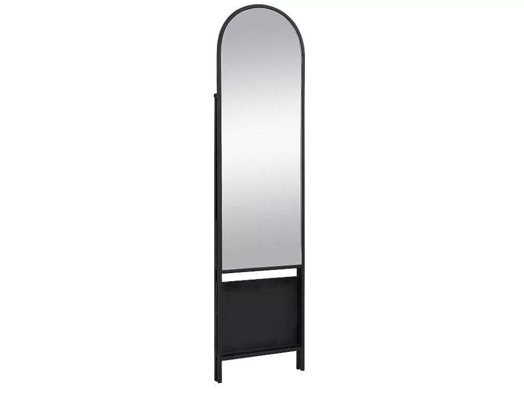 Espelhos*OZAIA Espelho De Chao Com 2 Prateleiras Metal C.46 X L.41 X A.172 Cm Preto - Livio