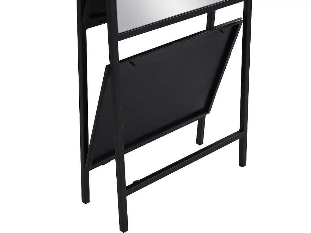 Espelhos*OZAIA Espelho De Chao Com 2 Prateleiras Metal C.46 X L.41 X A.172 Cm Preto - Livio