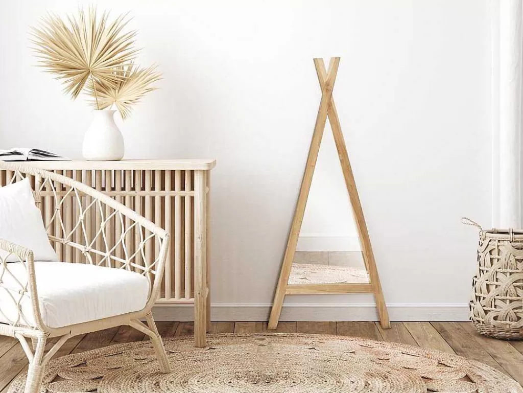 Espelhos*OZAIA Espelho De Criança Estilo Tenda Em Madeira De Mindi De L. 55 X A. 120 Cm Cor Natural - Batam