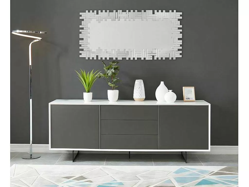 Espelhos*OZAIA Espelho De Parede 120 X 2 X 57 Cm Em Inox E Mdf Prateado - Lola