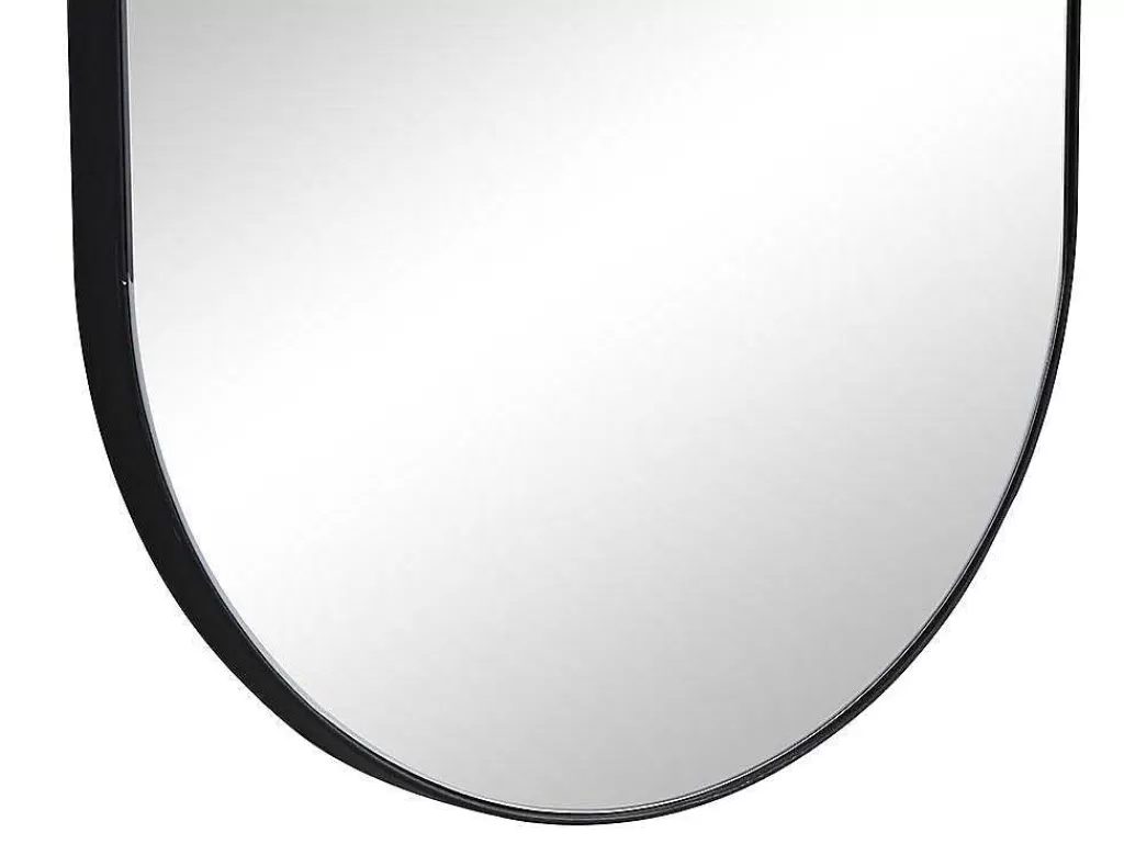 Espelhos*OZAIA Espelho De Parede Oval Em Metal De C. 40 X A. 140 Cm Cor Preto - Onikal