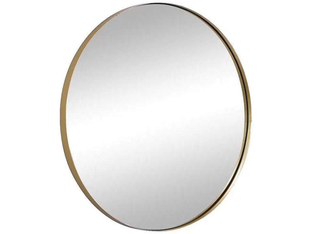 Espelhos*OZAIA Espelho De Parede Redondo Em Metal De D.80 Cm Cor Dourado - Jaffrel