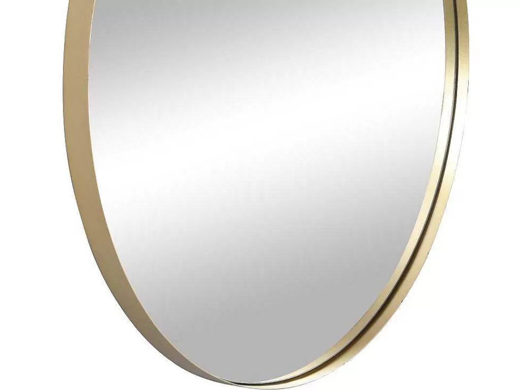 Espelhos*OZAIA Espelho De Parede Redondo Em Metal De D.80 Cm Cor Dourado - Jaffrel
