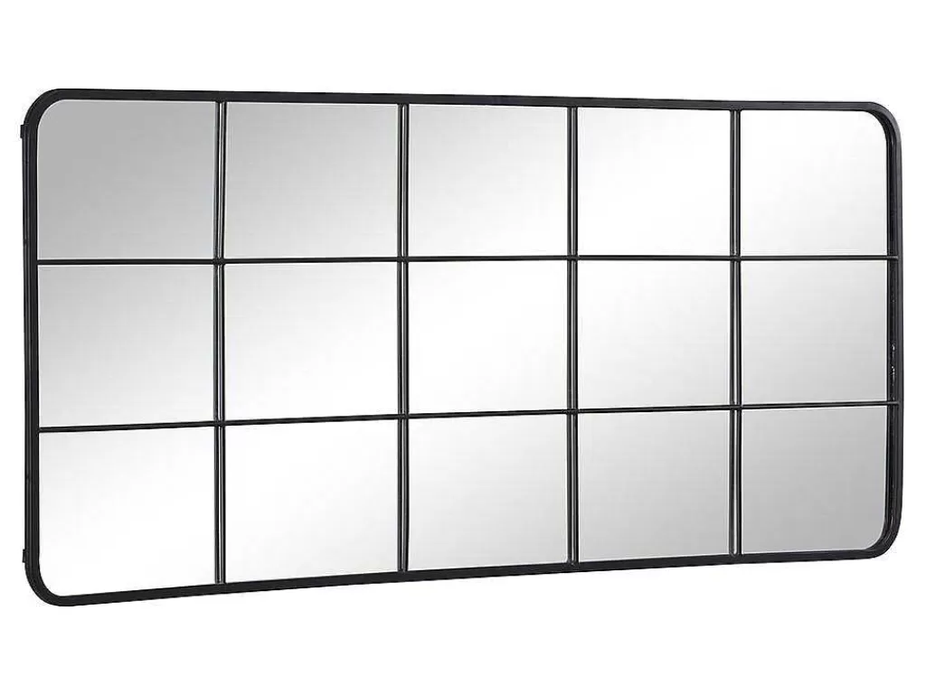 Espelhos*OZAIA Espelho Estilo Janela Industrial Em Metal De C. 60 X A. 140 Cm Cor Preto - Sciara