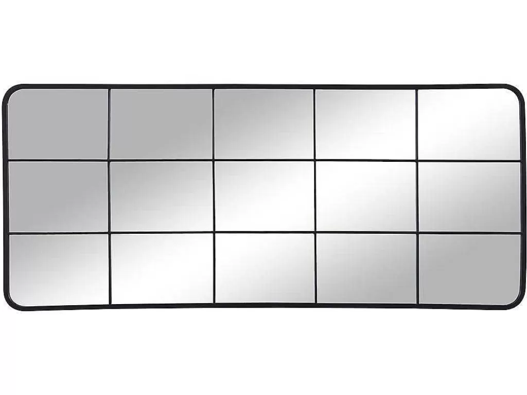 Espelhos*OZAIA Espelho Estilo Janela Industrial Em Metal De C. 60 X A. 140 Cm Cor Preto - Sciara