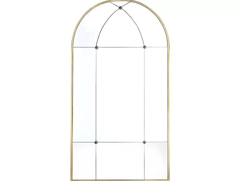 Espelhos*OZAIA Espelho Estilo Janela Vintage Em Metal De C. 80 X A. 150 Cm Cor Dourado Antigo - Palmyre