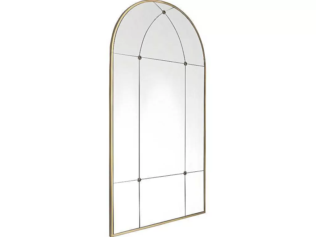 Espelhos*OZAIA Espelho Estilo Janela Vintage Em Metal De C. 80 X A. 150 Cm Cor Dourado Antigo - Palmyre