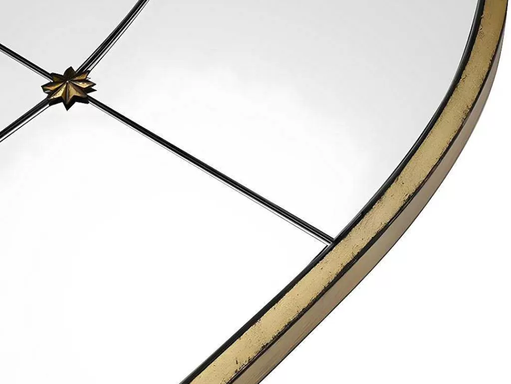 Espelhos*OZAIA Espelho Estilo Janela Vintage Em Metal De C. 80 X A. 150 Cm Cor Dourado Antigo - Palmyre