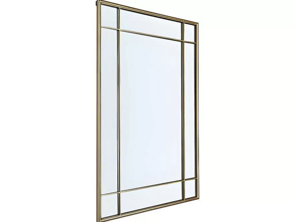 Espelhos*OZAIA Espelho Estilo Vitral Vintage Em Metal De C. 80 X A. 120 Cm Cor Dourado Antigo - Anias