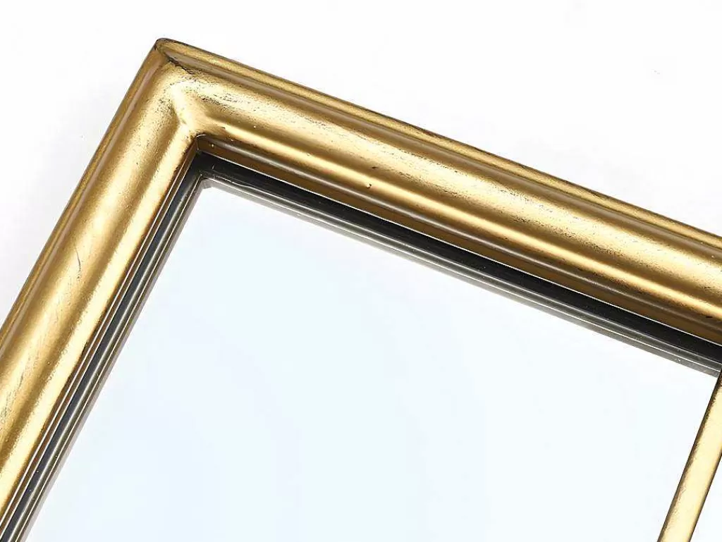 Espelhos*OZAIA Espelho Estilo Vitral Vintage Em Metal De C. 80 X A. 120 Cm Cor Dourado Antigo - Anias