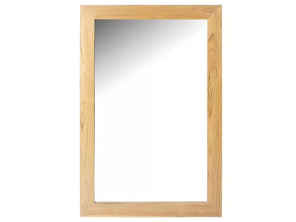 Espelhos*Vente-unique Espelho Retangular Em Teca Clara De 60 X 90 Cm - Amlapura