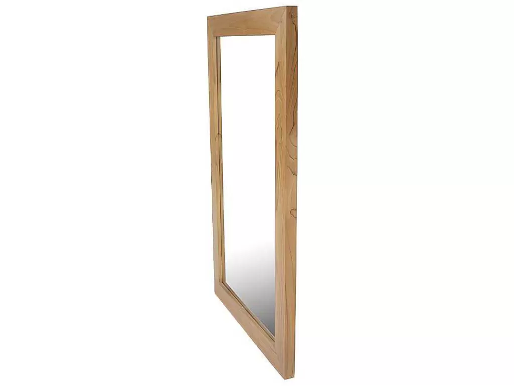 Espelhos*Vente-unique Espelho Retangular Em Teca Clara De 60 X 90 Cm - Amlapura
