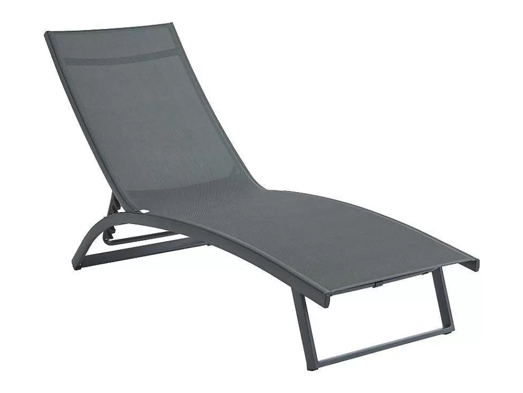 Espreguiçadeira*MYLIA Espreguiçadeira Com Varias Posicoes Aluminio E Têxtileno Antracite - Saranda De