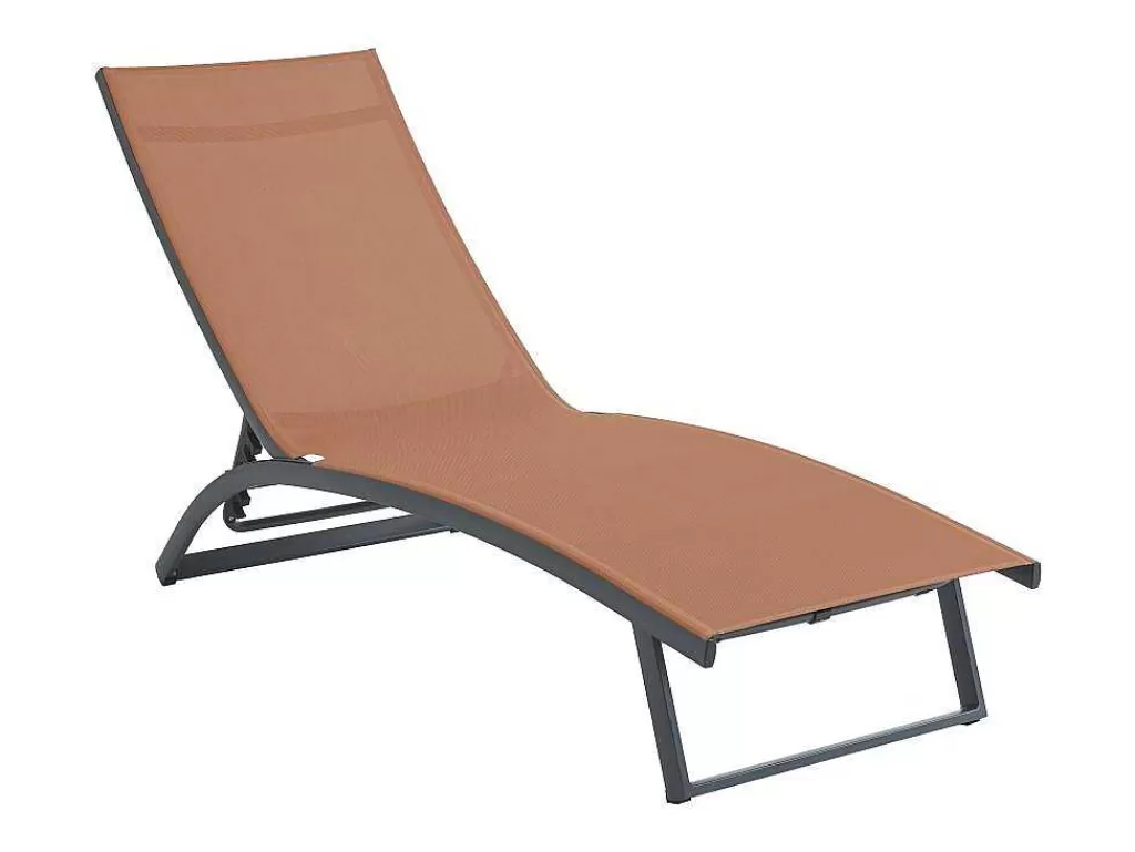 Espreguiçadeira*MYLIA Espreguiçadeira Com Varias Posicoes Aluminio E Têxtileno Terracota - Saranda De