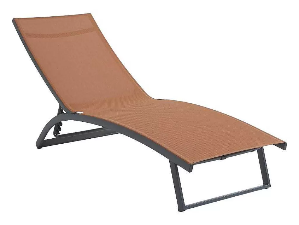 Espreguiçadeira*MYLIA Espreguiçadeira Com Varias Posicoes Aluminio E Têxtileno Terracota - Saranda De
