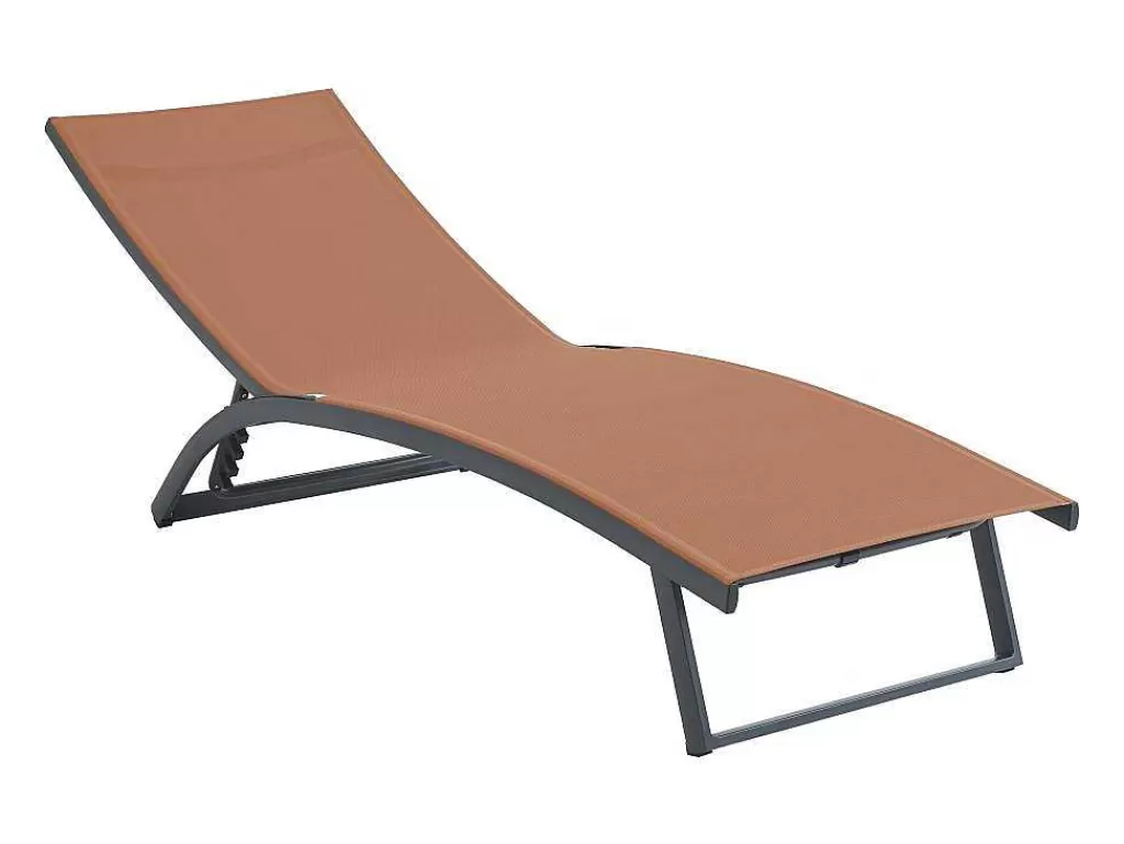 Espreguiçadeira*MYLIA Espreguiçadeira Com Varias Posicoes Aluminio E Têxtileno Terracota - Saranda De