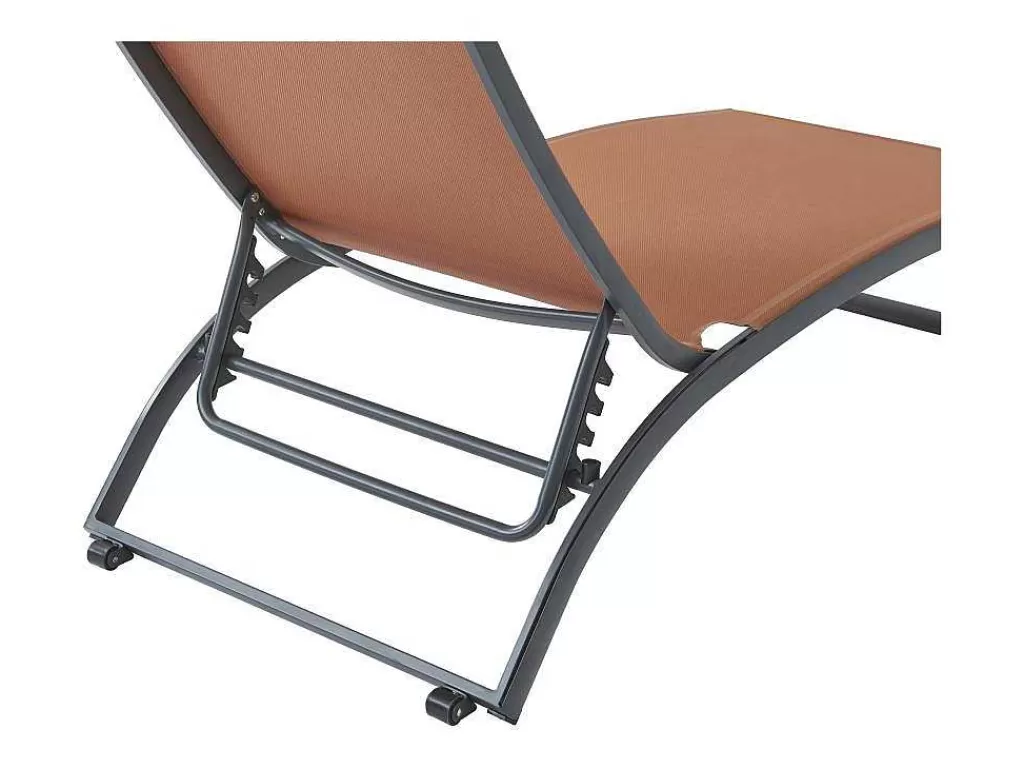 Espreguiçadeira*MYLIA Espreguiçadeira Com Varias Posicoes Aluminio E Têxtileno Terracota - Saranda De