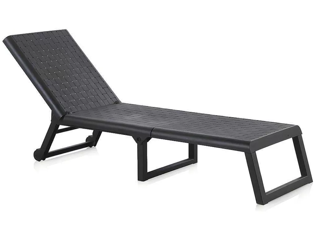 Espreguiçadeira*Vente-unique Espreguiçadeira Efeito Rotim Sem Colchão Cor Cinza - Canberra