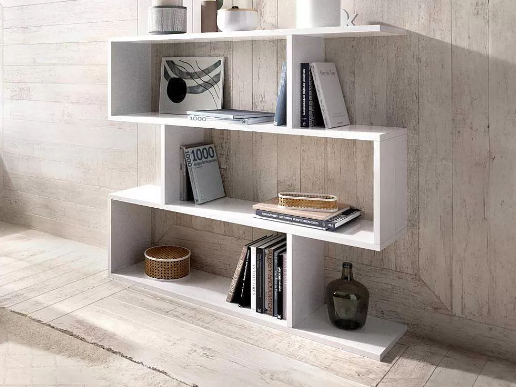 Biblioteca, Vitrina, Estante*Vente-unique Estante Baixa Tomini - 3 Divisoes - Cor: Branca