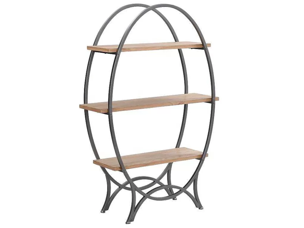 Biblioteca, Vitrina, Estante*Vente-unique Estante Com 3 Prateleiras Em Mdf E Metal Natural E Preto - Lolana