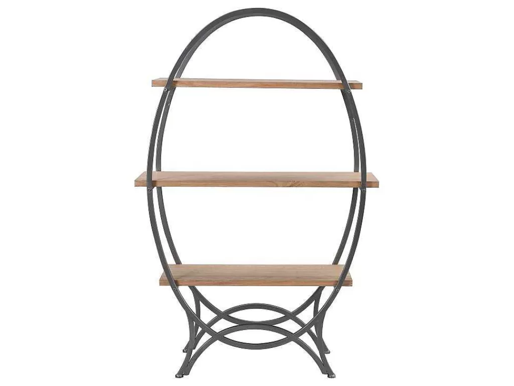 Biblioteca, Vitrina, Estante*Vente-unique Estante Com 3 Prateleiras Em Mdf E Metal Natural E Preto - Lolana