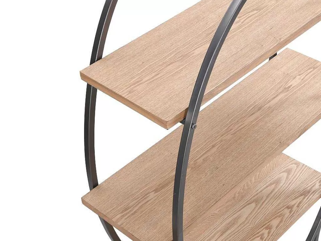 Biblioteca, Vitrina, Estante*Vente-unique Estante Com 3 Prateleiras Em Mdf E Metal Natural E Preto - Lolana
