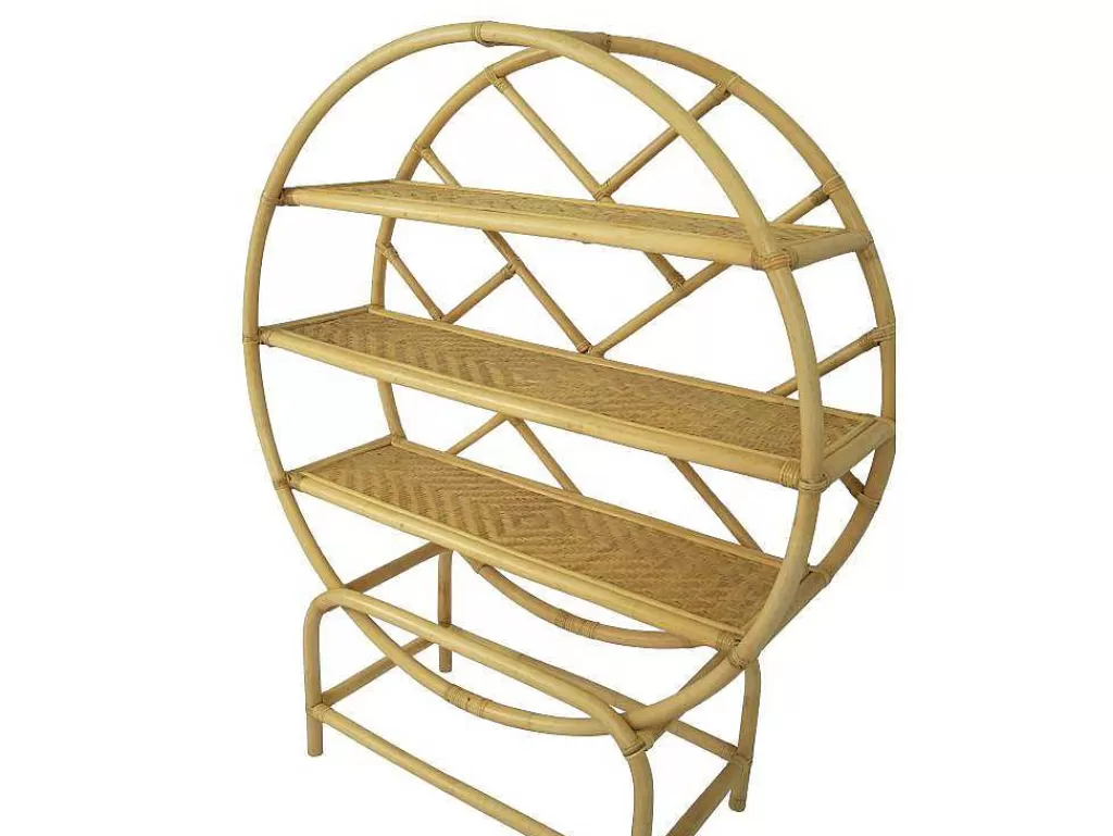 Biblioteca, Vitrina, Estante*Vente-unique Estante Com 3 Prateleiras Em Rotim E Bambu Cor Natural - Setha