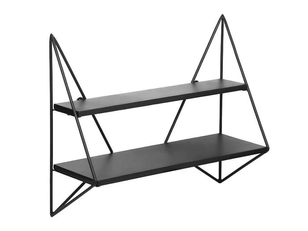 Biblioteca, Vitrina, Estante*Vente-unique Estante De Parede Com 2 Prateleiras Em Metal Preto - Salara