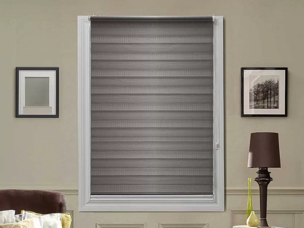 Persianas De Interior*Vente-unique Estore De Rolo Dia/Noite Em Poliester - 120 X 180 Cm - Cinza - Barili