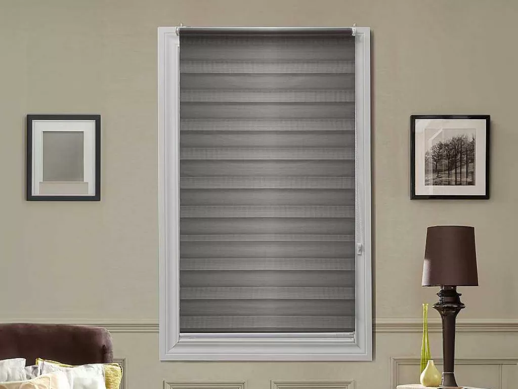 Persianas De Interior*Vente-unique Estore Enrolador Dia/Noite Em Poliester - 90 X 180 Cm - Cinza - Barili