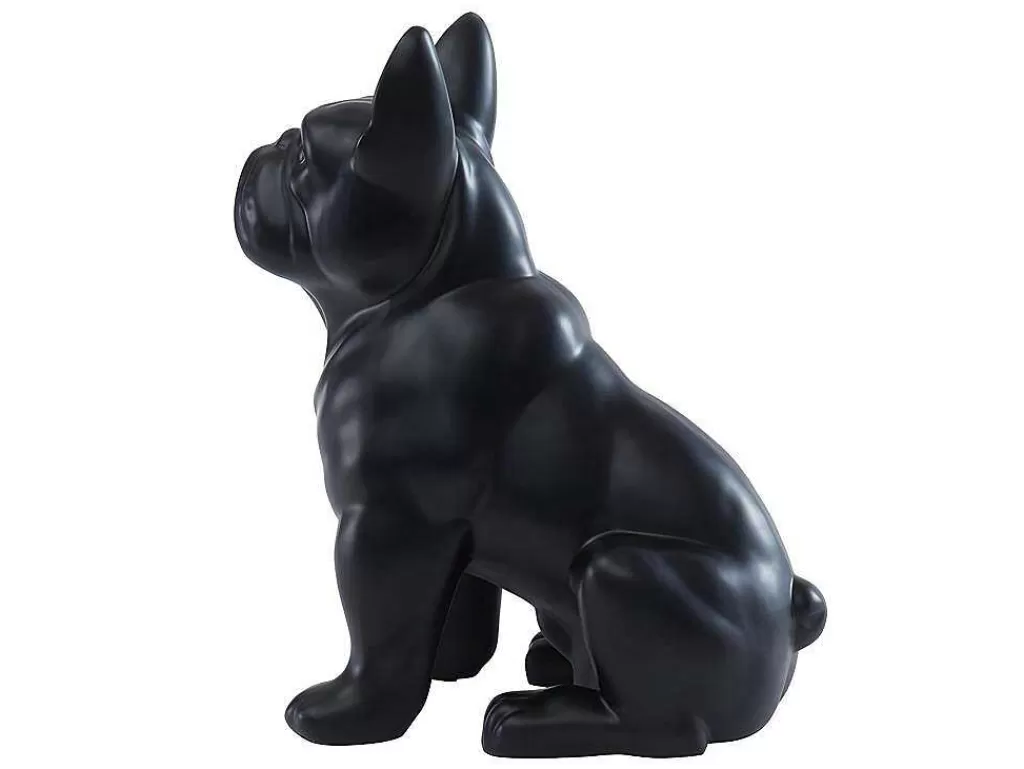 Estátua*OZAIA Estátua De Buldogue Em Resina De C. 27 X L. 16 X A. 32 Cm Cor Preto Mate - Doggo