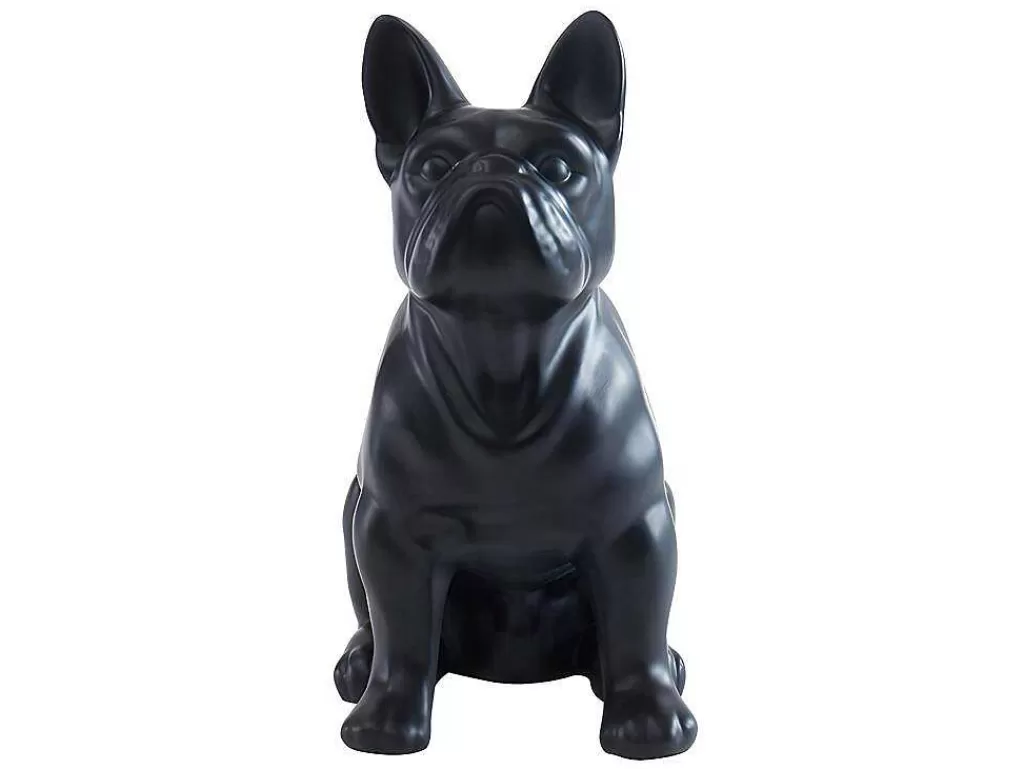 Estátua*OZAIA Estátua De Buldogue Em Resina De C. 27 X L. 16 X A. 32 Cm Cor Preto Mate - Doggo