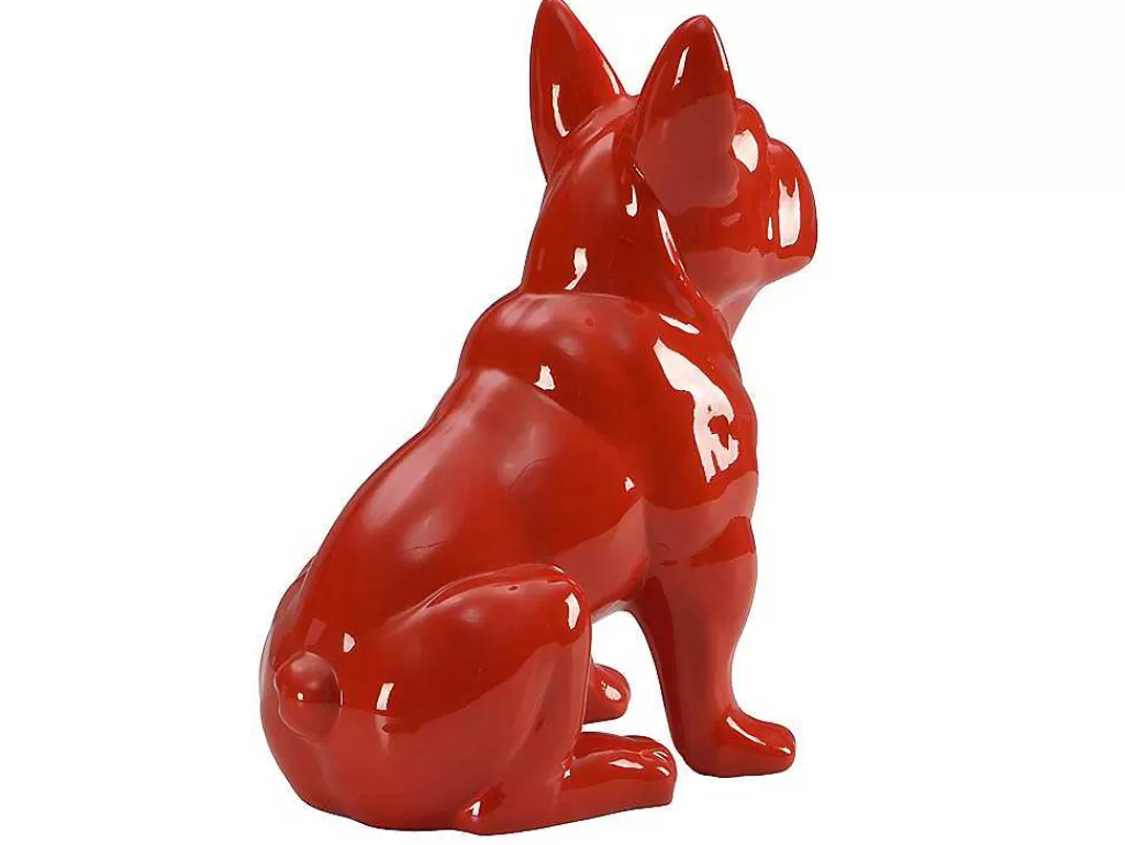 Estátua*OZAIA Estátua De Buldogue Em Resina De C. 27 X L. 16 X A. 32 Cm Cor Vermelho - Doggo