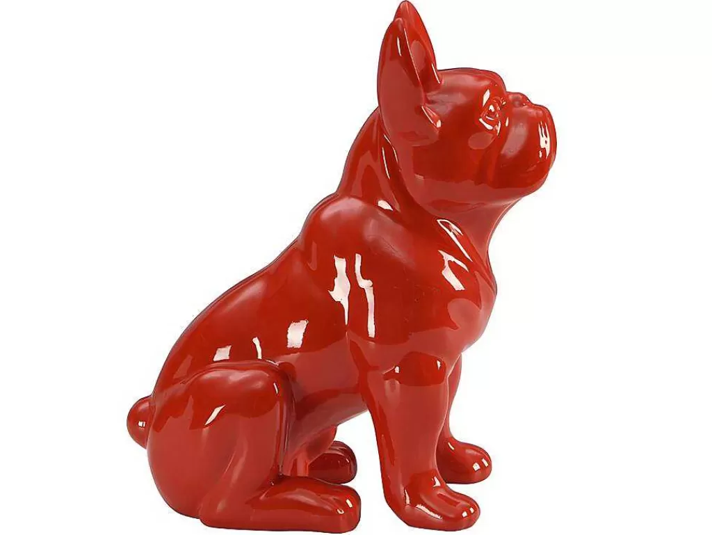 Estátua*OZAIA Estátua De Buldogue Em Resina De C. 27 X L. 16 X A. 32 Cm Cor Vermelho - Doggo
