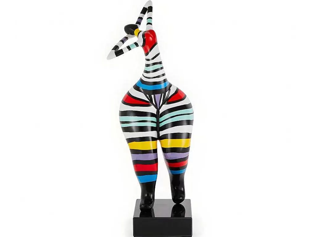 Estátua*OZAIA Estátua De Mulher Redonda Mistress - Resina - 17X17X51 Cm - Listrada Multicolor