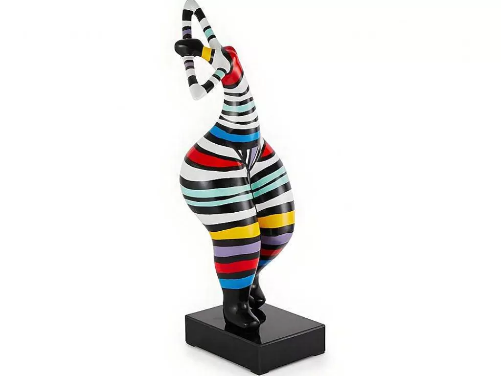 Estátua*OZAIA Estátua De Mulher Redonda Mistress - Resina - 17X17X51 Cm - Listrada Multicolor