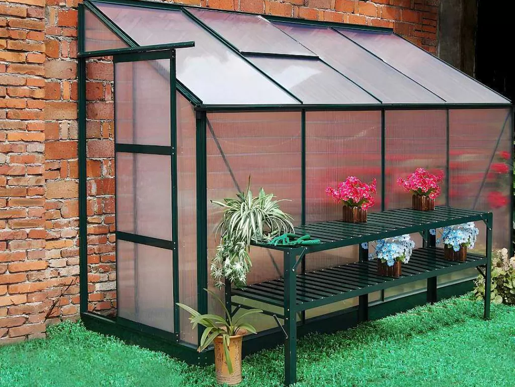 Estufas De Jardim*EXPERTLAND Estufa De Jardim Com Apoio De Parede Em Policarbonato De 2.9 M Zenais Com Base