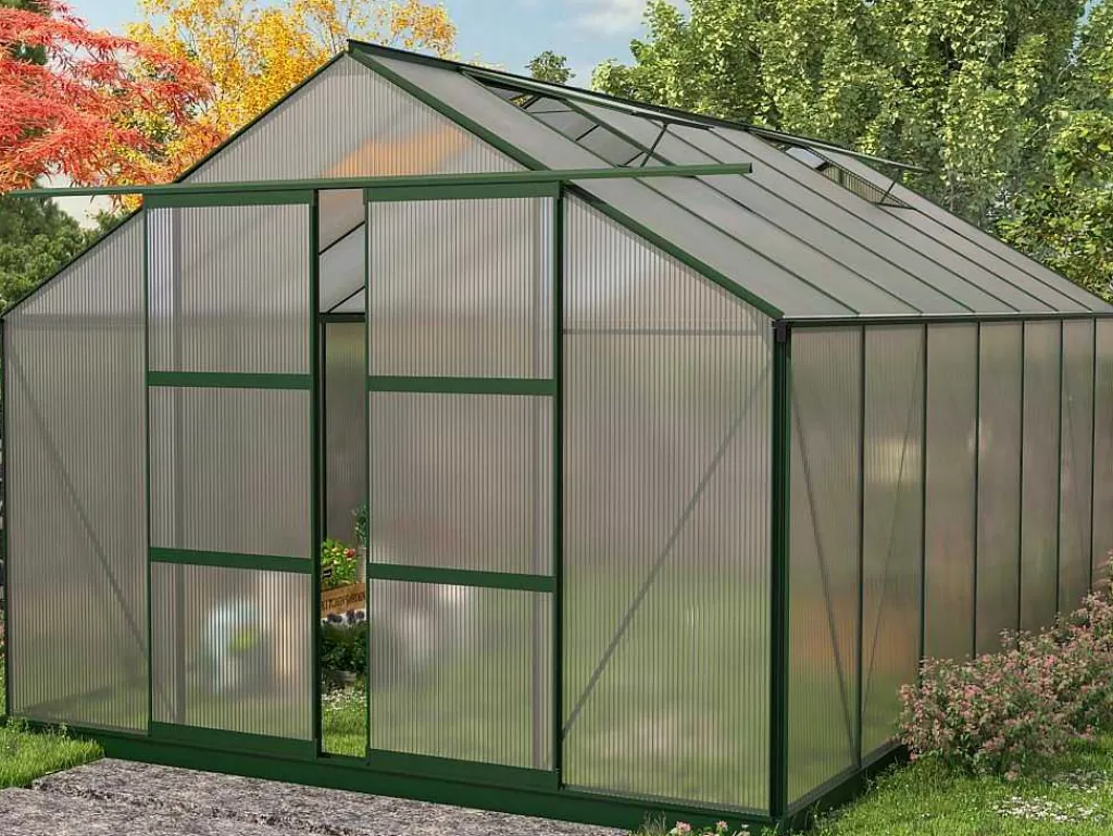 Estufas De Jardim*EXPERTLAND Estufa De Jardim Em Policarbonato De 15 M Com Base - Oxalis