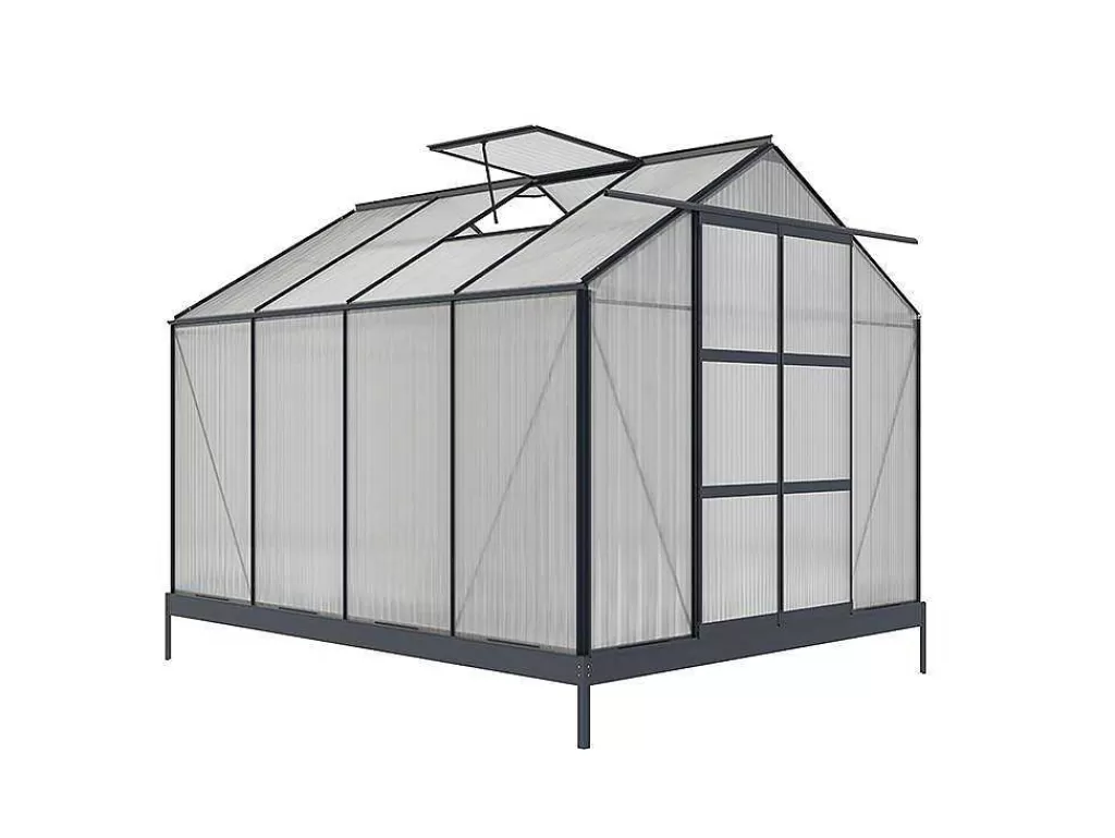 Estufas De Jardim*EXPERTLAND Estufa De Jardim Em Policarbonato De 7.5 M Greenea Ii Com Base - Antracite