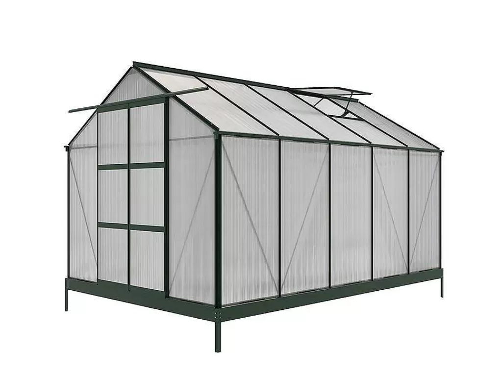Estufas De Jardim*EXPERTLAND Estufa De Jardim Em Policarbonato De 9 M Corolle Ii Com Base - Verde