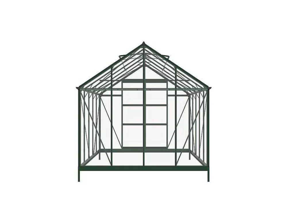 Estufas De Jardim*EXPERTLAND Estufa De Jardim Em Vidro Temperado 4 Mm Verde Kit De Ancoragem 9 M - Oteria