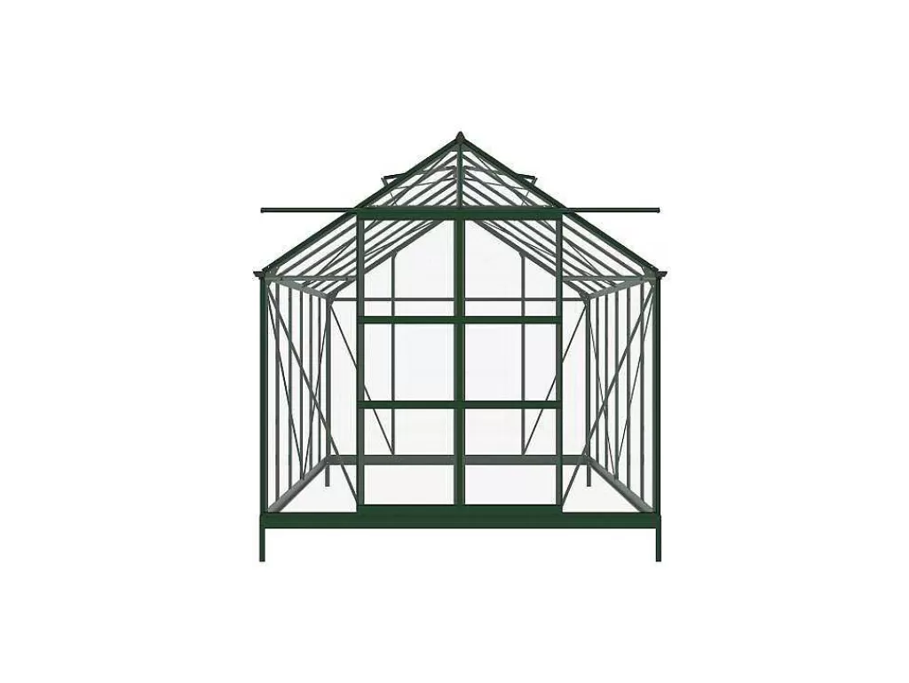Estufas De Jardim*EXPERTLAND Estufa De Jardim Em Vidro Temperado 4 Mm Verde Kit De Ancoragem 9 M - Oteria