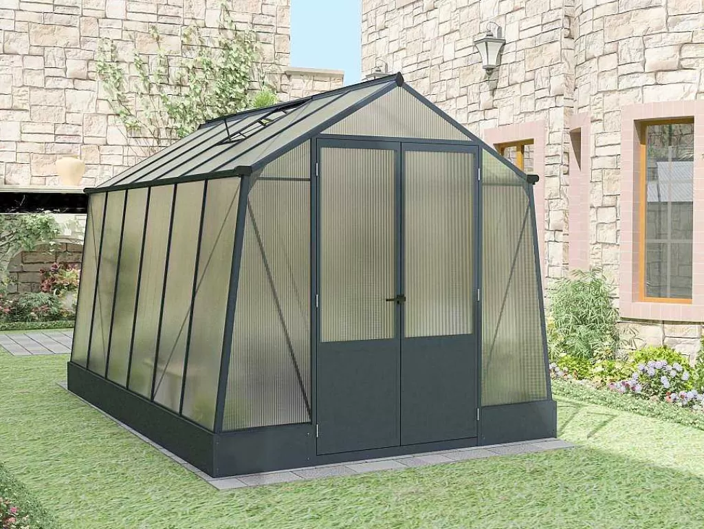Estufas De Jardim*EXPERTLAND Estufa De Jardim Policarbonato 9,1 M Com Base Antracite - Asarina
