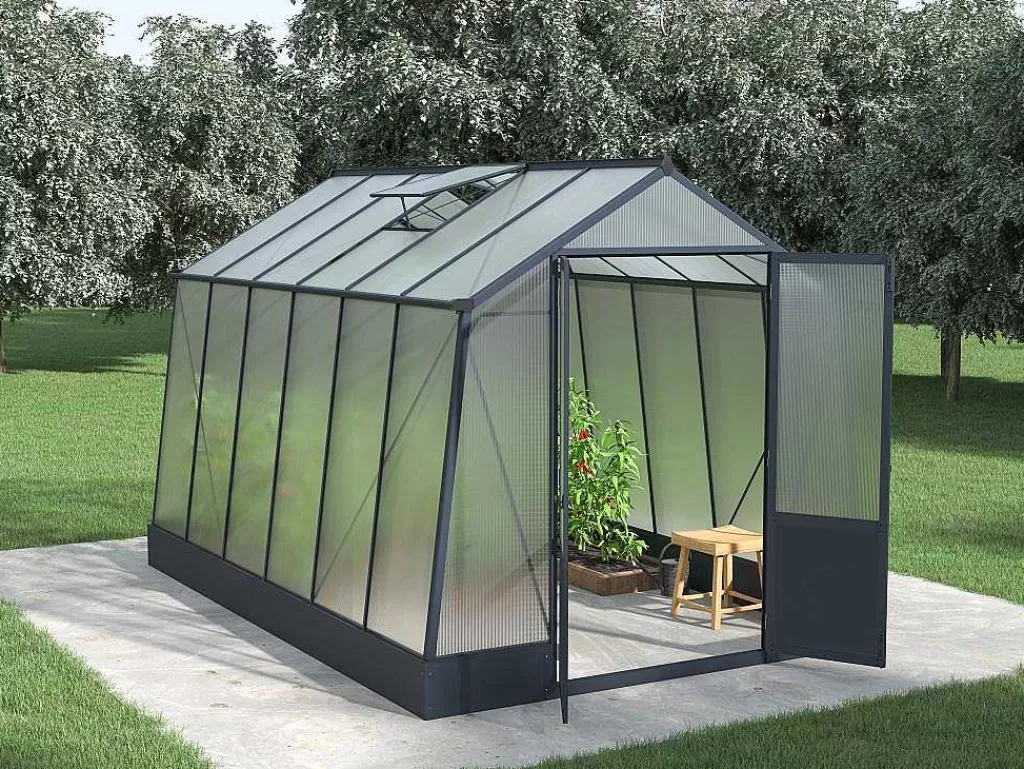 Estufas De Jardim*EXPERTLAND Estufa De Jardim Policarbonato 9,1 M Com Base Antracite - Asarina
