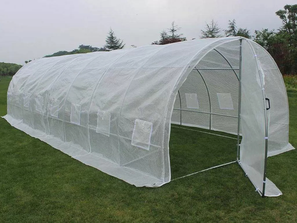 Estufas De Jardim*EXPERTLAND Estufa Estilo Tunel Com Estrutura Em Aco E Porta 24 M , C300 X L800 X A200 Cm - Alocasia