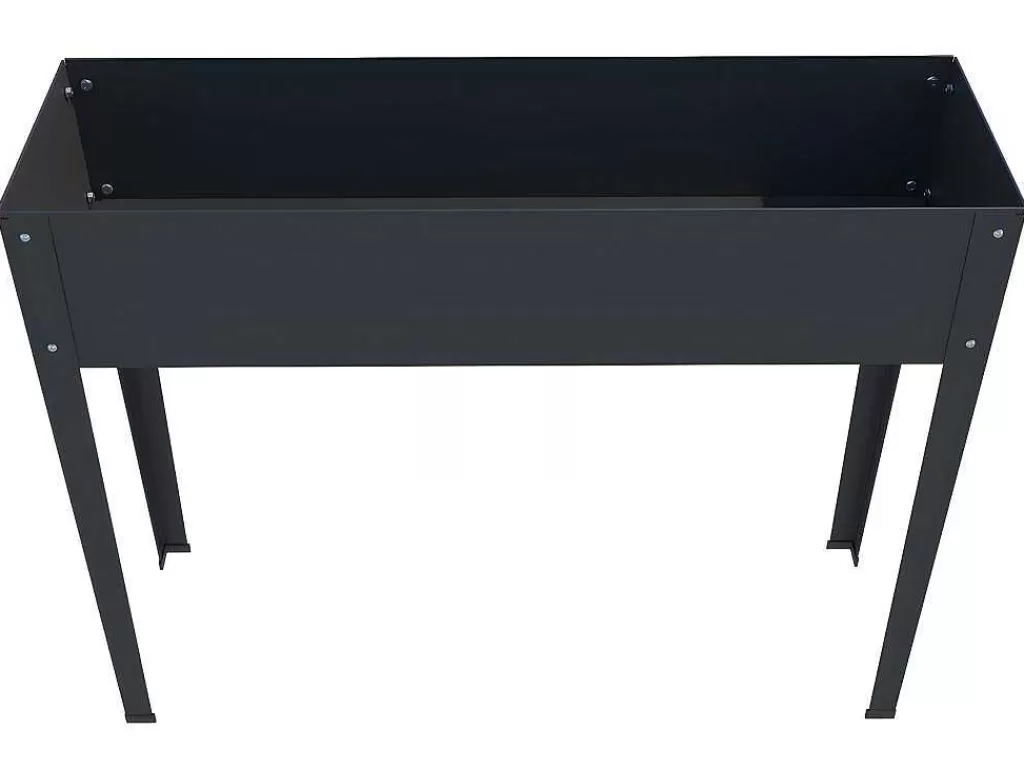 Floreira*Vente-unique Floreira Com Pernas Em Aco Cinza De C100 X L30 X A80 Cm - Ygos