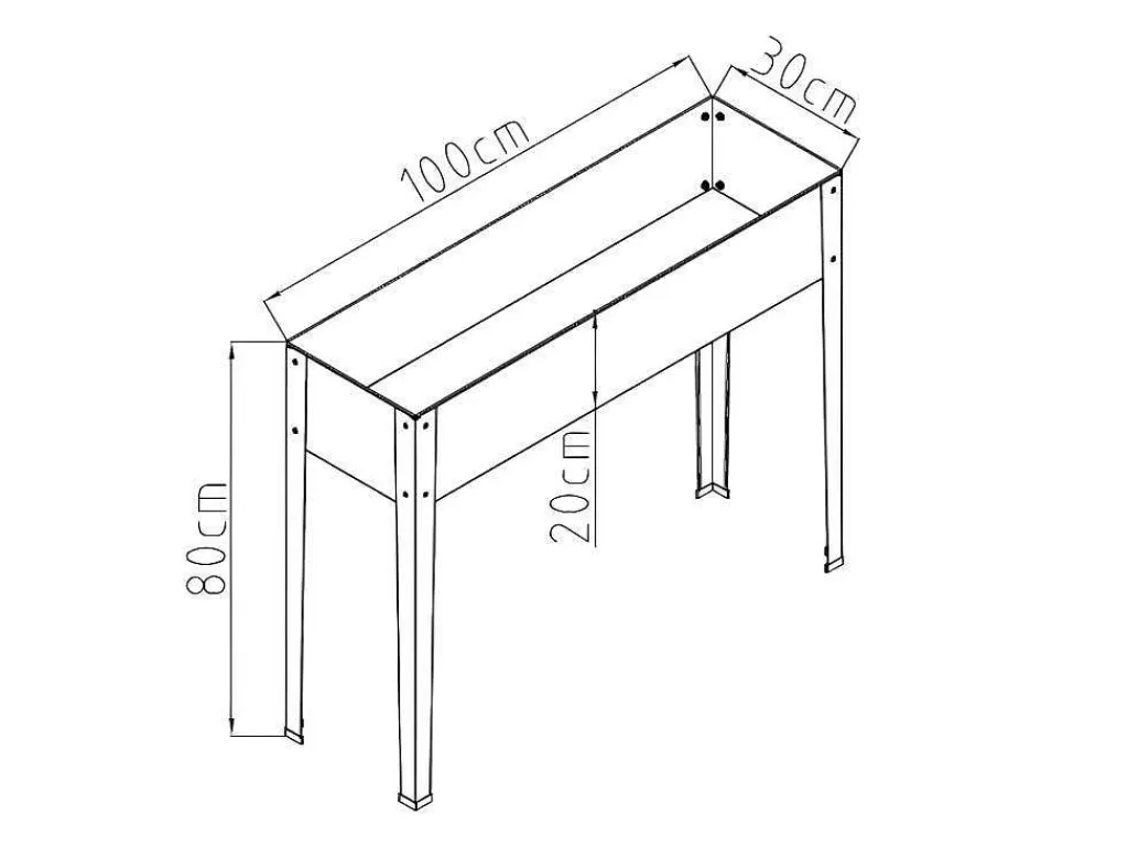 Floreira*Vente-unique Floreira Com Pernas Em Aco Cinza De C100 X L30 X A80 Cm - Ygos