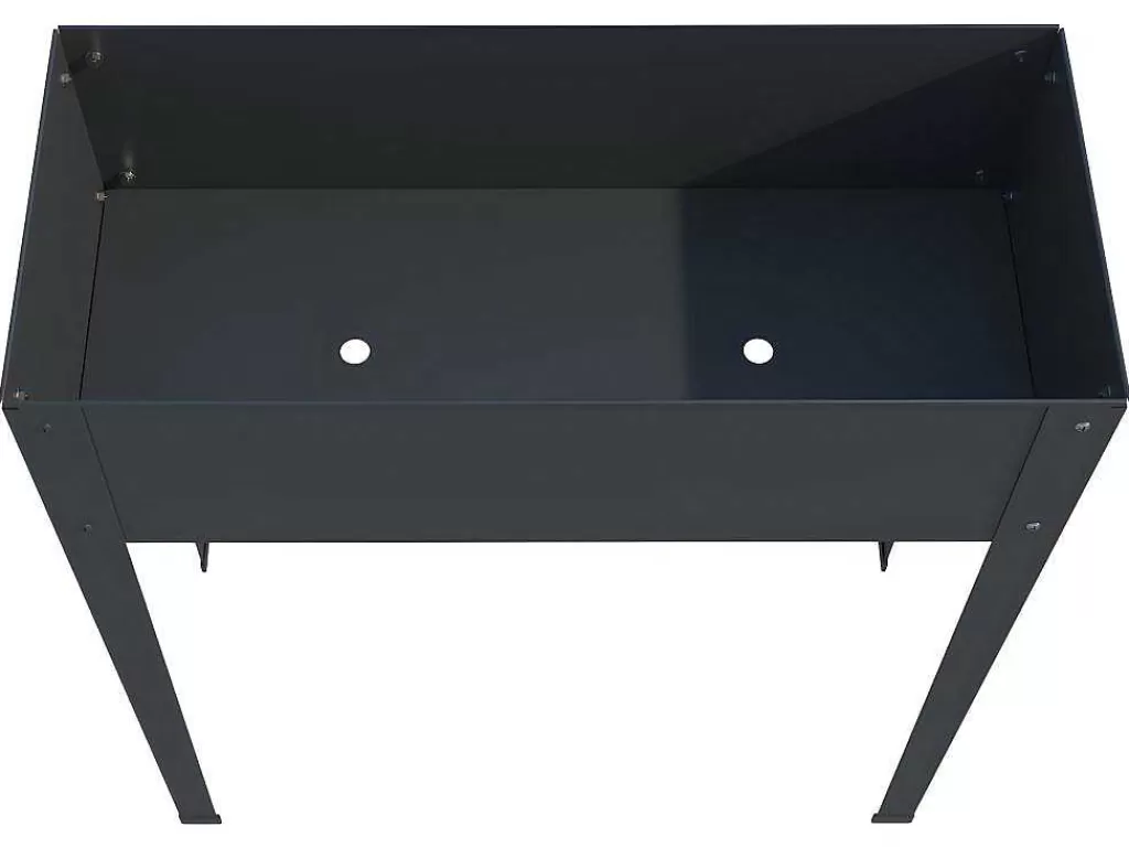 Floreira*Vente-unique Floreira Com Pernas Em Aco Cinza De C70 X L30 X A80 Cm - Ygos