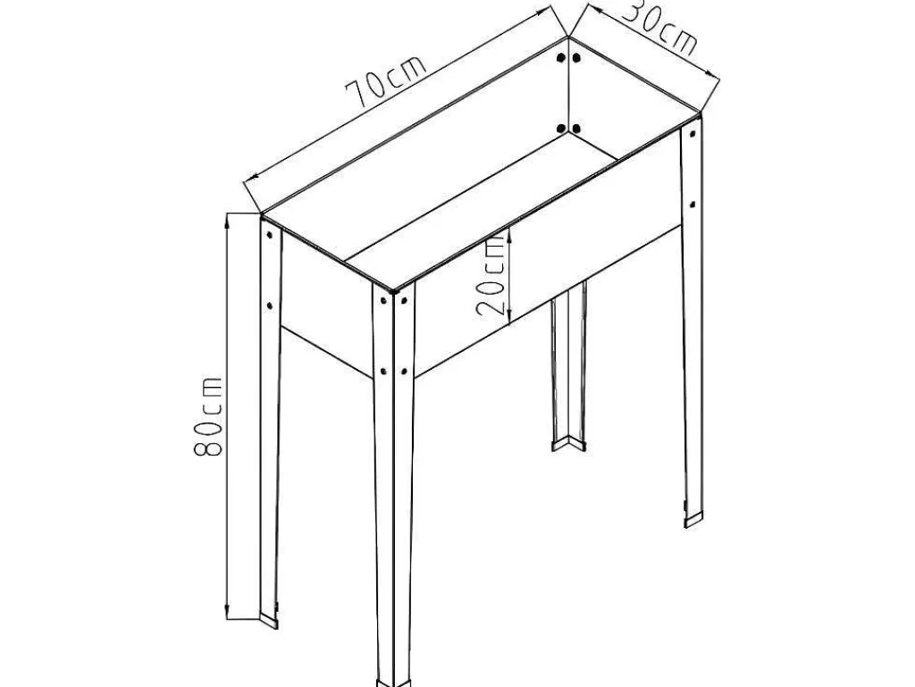 Floreira*Vente-unique Floreira Com Pernas Em Aco Cinza De C70 X L30 X A80 Cm - Ygos